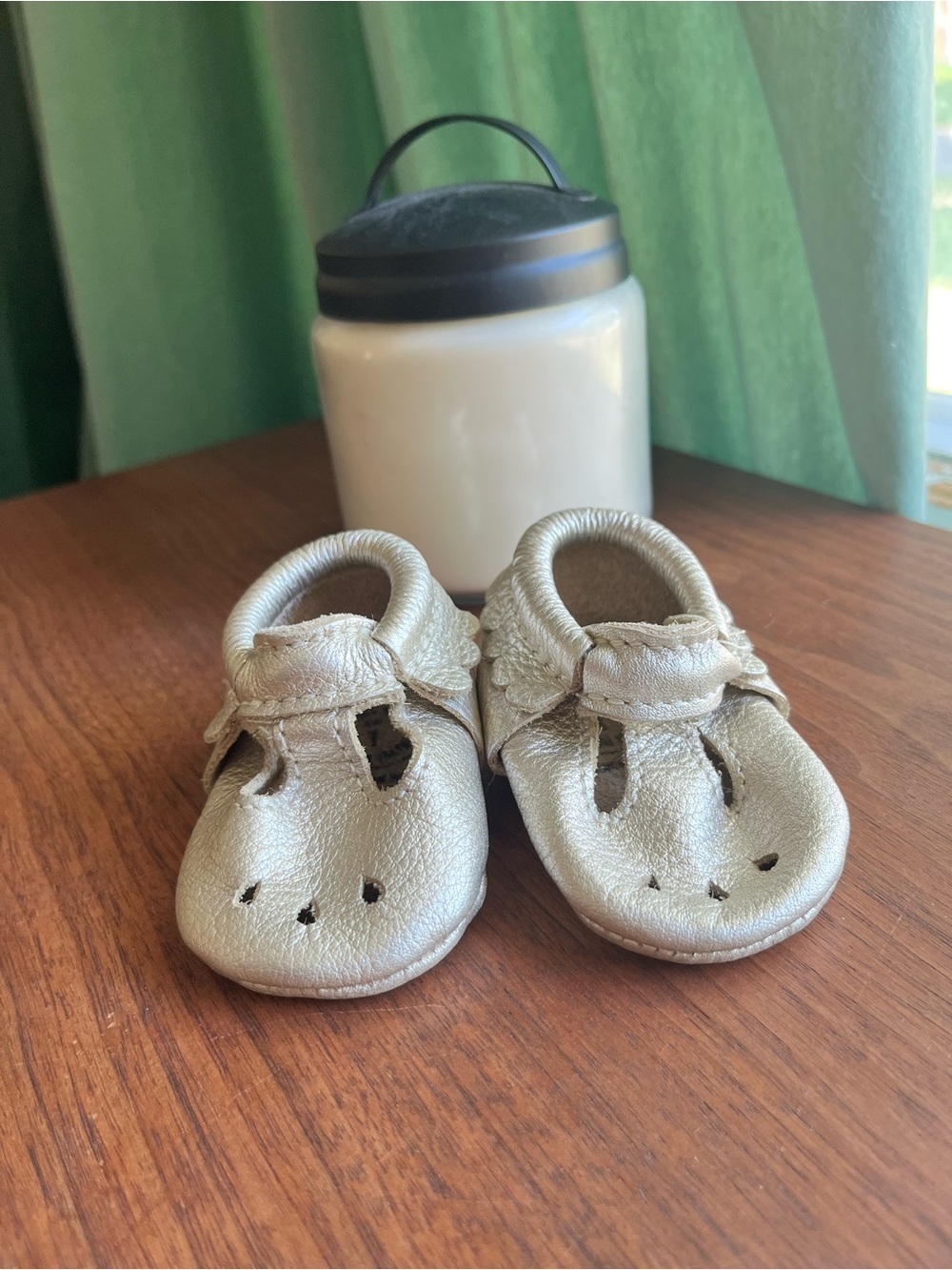 Freshly Picked Gold Mary Jane Baby Moccasins